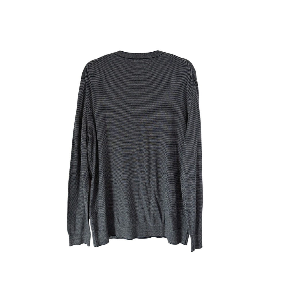 NWT Banana‎ Republic XL Cotton Silk Cashmere Striped Crewneck Sweater Blue Gray - Picture 3 of 8
